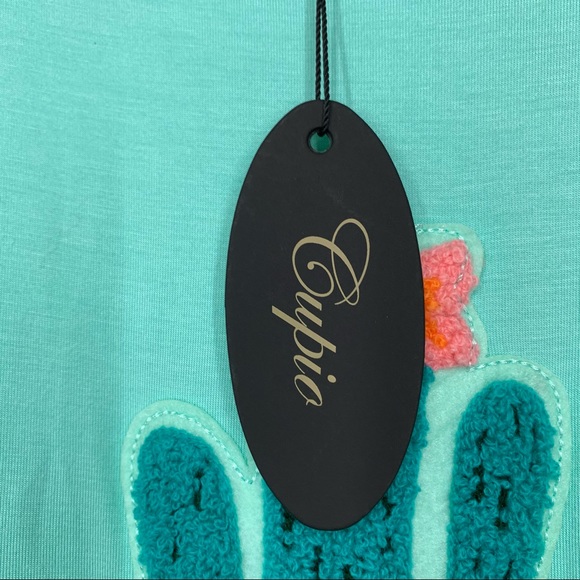 Cupio Mint Green Bucle Embroidered Cactus Graphic Tank Top New Nwt Size Small - Picture 7 of 12